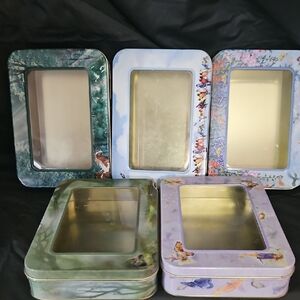 Decorative Tin Storage Boxes Set - Multicolor